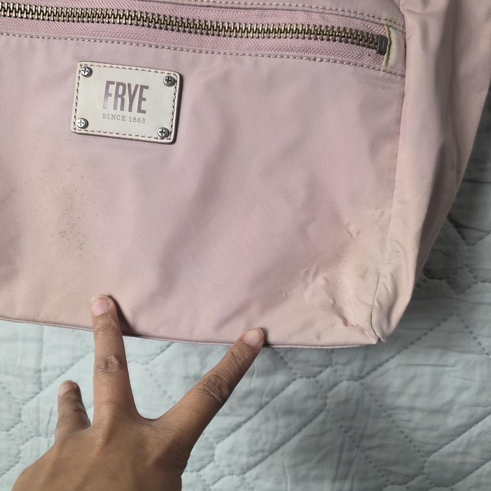 Frye Blush Pink Nylon Tote with Light Leather Handles - Picture 9 of 13